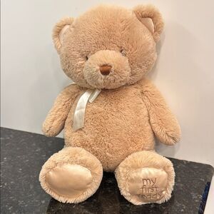 Baby Gund My First Teddy Tan Plush ~ Sewn Eyes & Nose Tan Teddy Bear Plush Toy